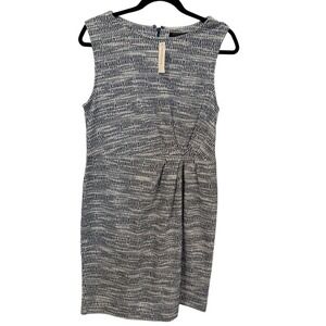 NWT Banana Republic Knit Tweed Twist Front Sleeveless Dress Size 12 Preppy